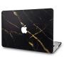 LuvCase 4in1 Laptop Case Compatible with Old MacBook Pro 13'' Retina Display (2015/2014/2013/2012) A1502/A1425 Hard Shell Cover,Sleeve,Keyboard Cover & Screen Protector (Black Gold Marble)