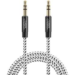 CableCreation Aux Cable for Car, 3.5mm Male to Male Stereo Aux Cord [Hi-Fi Sound，Cotton Braided] Compatible with Headphone, Phone, 2018 Mac Mini, Microsoft Surface Dock, Car Stereo & More, 1.5FT