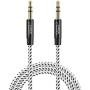 CableCreation Aux Cable for Car, 3.5mm Male to Male Stereo Aux Cord [Hi-Fi Sound，Cotton Braided] Compatible with Headphone, Phone, 2018 Mac Mini, Microsoft Surface Dock, Car Stereo & More, 1.5FT