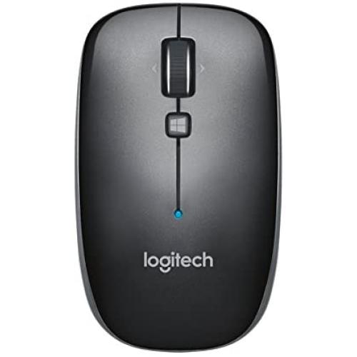 Logitech M557 Bluetooth Mouse – Wireless Mouse with 1 Year Battery Life, Side-to-Side Scrolling, and Right or Left Hand Use with Apple Mac or Microsoft Windows Computers and Laptops, Gray