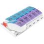 Ezy Dose Travel (7-Day) Pill, Medicine, Vitamin Organizer | Weekly, 2 Times a Day, AM/PM | Large Compartments | Colored Lids