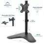 VIVO Single Monitor Stand - Freestanding VESA Steel Mount Base Riser fits 13 to 32 inch Screens, Adjustable Height, Tilt, Swivel, Rotation STAND-V001H