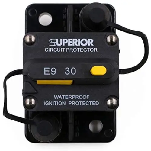 T Tocas 30 Amp Surface-Mount Circuit Breakers with Manual Reset, 12V- 48V DC, Waterproof (30A)