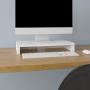 Way Basics TV PC Desktop Modern Computer Monitor Stand Screen Riser (Tool-Free Assembly and Uniquely Crafted from Sustainable Non Toxic zBoard Paperboard), White