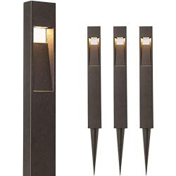 Low Voltage Landscape Pathway Light, 2W 48LM Matte Black Integrated LED Outdoor Walkway Light for Yard Lawn, Die-Cast Aluminum Construction, 4-Pack, ETL Listed, 15-Year Lifespan