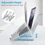 Portable Laptop Stand for Desk - OMOTON LA02 Adjustable Foldable Aluminum Laptop Stand Riser, Compatible with MacBook Air, Macbook Pro, HP, Dell, Lenovo and More (Up to 15.6 inch), Grey