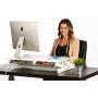 Adjustable Standing Desk Riser | 32'' Wide White Adjustable Desk Sit Stand Up Desk Fits Dual Monitors (32'' Wide)