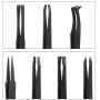 6pcs Precision Tweezers, Plastic Tweezers Set for Electronics DIY Jewelry-making Repair Tool, Black