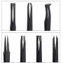 6pcs Precision Tweezers, Plastic Tweezers Set for Electronics DIY Jewelry-making Repair Tool, Black