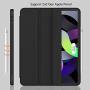 iMieet iPad Air 4th Generation Case 2020, iPad 10.9 Inch Case 2020 with Pencil Holder [Support Touch ID and iPad 2nd Pencil Charging/Pair], Trifold Stand Smart Case with Soft TPU Back (Black)
