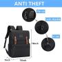Anti Theft Laptop Backpack Men Women Vintage Backpack Bookbag School College Backpacks Stylish Water Resistant Backpack with USB Port Fashion Black Fits 15.6 Inch Laptop and Notebook