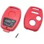 3 Buttons Replacement Key Fob Case Shell Fits for Honda Civic CR-V Fit Accord Crosstour Odyssey CR-Z Keyless Entry Remote Control Car Key Fob Cover (2 + 1 Buttons, Red)