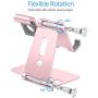 Foldable Apple Watch Stand - OMOTON Portable Aluminum 2 in 1 Charging Stand Holder Dock for Nightstand, Designed for Apple Watch, Compatible with All iPhone and Android Phones, Rose Gold