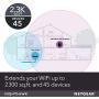 NETGEAR WiFi Mesh Range Extender EX7700 - Coverage up to 2300 sq.ft. and 45 devices with AC2200 Tri-Band Wireless Signal Booster & Repeater (up to 2200Mbps speed), plus Mesh Smart Roaming