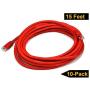 iMBAPrice - 3ft Cat5e Network Ethernet Patch Cable (10 Pack) - Red