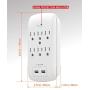 Fosmon 6 Outlet Surge Protector 1200J (2 Pack) with 3.1A Dual USB Ports Charger, Multi Plug Outlet Extender 1875 Watt, 3-Prong Grounded Wall Tap Splitter Adapter