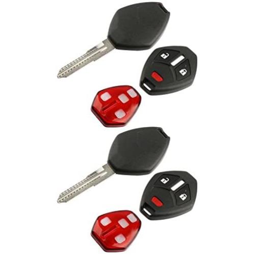 2 Key Fob Keyless Entry Remote Shell Case & Pad fits Mitsubishi Outlander Lancer Mirage i-MEIV