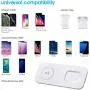 2 in 1 Wireless Charger, Wireless Charging Station, iPhone 12/11 Series/XS MAX/XR/XS/X/8/8 Plus/Samsung, Wireless AirPods/AirPods Pro Charger, White