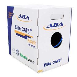 CAT6 Riser (CMR), Ethernet Cable 1000ft, No Spline, Unshielded Twisted Pair (UTP) 23AWG, Solid Pure Bare Copper, 550MHz, UL Certified, Easy to Pull (Reelex II) Box, Bulk Networking LAN Cable
