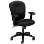 HON HVL220.VA10 Mid Back Task Chair - Fabric Computer Chair with Arms for Office Desk, Black (HVL220)