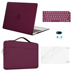 MOSISO MacBook Air 13 inch Case 2020 2019 2018 Release A2337 M1 A2179 A1932,Plastic Hard Case&Bag&Keyboard Skin&Webcam Cover&Screen Protector Compatible with MacBook Air 13 inch Retina, Marsala Red