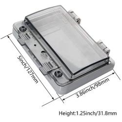 Fielect Electronic Junction Box Switching Power Supply Junction Box Distribution Box Waterproof ABS Plastic Project Box Transparent Lid Gray 127 x 98 x 50.8mm / 5'' x 3.86'' x 2''