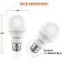 Oires 60W Equivalent LED Light Bulb 800 Lumens A19 Shape 5000K Daylight Non-Dimmable UL Listed 9 Watt E26 Base Suitable for use in Enclosed Fixtures & Damp Locations (6 Pack)