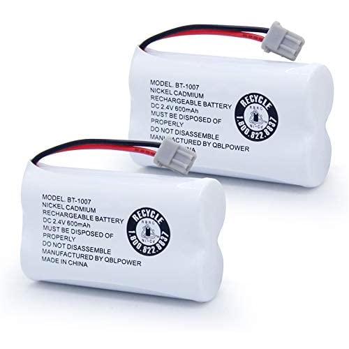 QBLPOWER BT-1007 Rechargeable Cordless Telephone Batteries Compatible with Uniden BT1007 BBTY0651101 BT904 BT-904 BT1015 BBTY0460001 BBTY0700001 Panasonic HHR-P506 HHR-P506A (2 Pack BT1007 Batteries)
