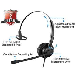 Sinseng Cisco Phones Headset with rj9, Office Phone Headset with Noise canceling Microphone for Desk Phones, Call Center Headphones for Cisco IP Phone 7841 7942G 8841 7931G 7940 7941G 7945G 7960 7961