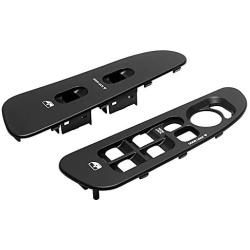 BASIKER Driver & Passenger Black Door Window Switch Panel Bezel for 2002-2010 Dodge Ram 1500 2500 3500 Front Right & Left Window Button Border Trim