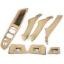 FEXON Beige Window Switch Armrest Panel, Inner Door Pull Handle Trim Cover Kits Replacement for 2010-2016 BMW 5 Series 520 523 525 528 530