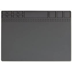 Soldering Mat Heat Resistant 932°F Magnetic Silicone Electronic Repair Mat for Cellphone, Laptop, Computer, Heat Insulation Pad for Soldering Iron Station15.9” x 12” (Grey)
