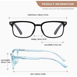 NOVIVON 5-Pack Blue Light Blocking Reading Glasses, Fashion Square Nerd Readers for Men/Women Anti UV Ray Computer Eyeglasses