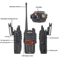 Retevis RT6 Waterproof 2 Way Radio Long Range,High Power Walkie Talkies for Adults, Dual Band 128 CH LCD Outdoor with Earpiece (2 Pack)