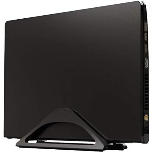 HumanCentric Vertical Laptop Stand for Desks (Matte Black) | Adjustable Holder to Dock Apple MacBook, MacBook Pro, and Other Laptops to Organize Work & Home Office