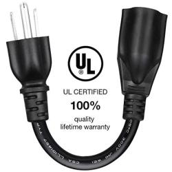 [UL Listed] Miady Short Power Extension Cord Outlet Saver, 16AWG/13A, 3 Prong (10 Pack, Black, 8 Inch)