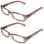 Reading Glasses Womens Blue Light Blocking - 2 Pack Lightweight Computer Readers +1.0 Glare Blocking Ladies Fashion Eyeglass