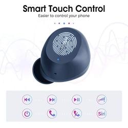 Wireless Earbuds, Mpow M12 Bluetooth Earbuds, Wireless Charging & USB-C Charging Case Bluetooth Headphones Wireless Earphones w/Mic, Bass Sound/IPX8 Waterproof/Touch Control/25 Hrs/Dual Modes, Blue