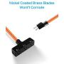 KMC 3-Outlet Power Extension Cord 2-Pack, 12AWG 2-Feet Extension Cord, 125V/15Amp 1875Watt, Orange