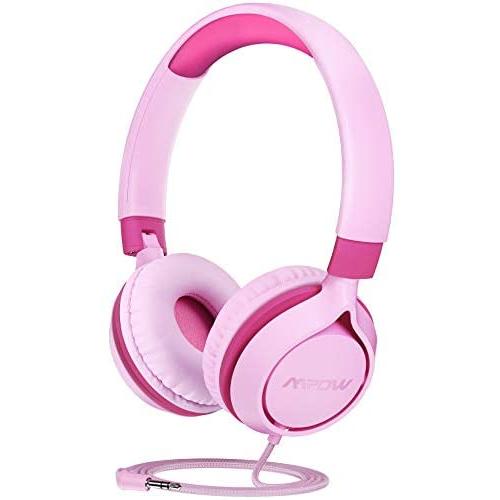 Kids Headphones Girls, Mpow CHE1 Wired Headphones for Kids Teens Children with Volume Limit 94dB, Foldable Adjustable On Ear Headphones for School, Travel, Compatible with Cellphones, Tablets, PC