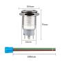 DaFuRui 2Pack 16mm 12V (Red) Latching Self-Locking Pushbutton Switch ON/Off Silver Stainless Steel with Blue LED Suitable for 16mm 5/8'' Mounting Hole