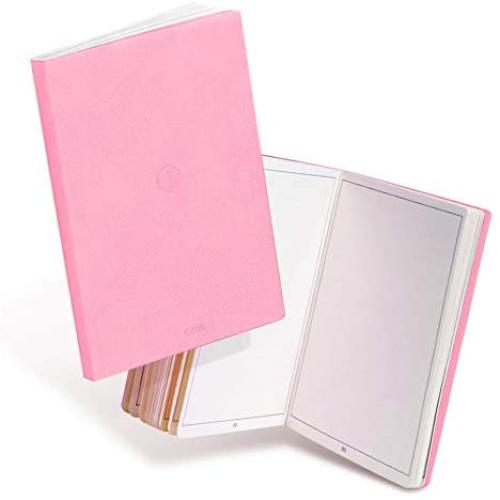 CZUR Drawing or Writing Journal Notebook, PU Leather Peach Velvet Cover,Work with CZUR APP’s OCR (Soft Pink)