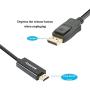 DisplayPort to HDMI 6 Feet Gold-Plated Cable 2 Pack, Avacon Display Port to HDMI Adapter Male to Male Black