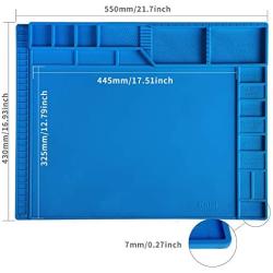 Kaisiking S-330 Large Repair Mat Electronics Repair Mat Silicone Repair Mat Large Soldering Mat Magnetic Repair Mat 932°F Heat Resistant for Electronics Repair, Soldering, Size 21.6 x 16.9 Inch
