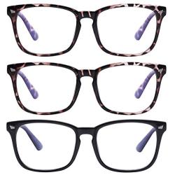 AIMADE Unisex Blue Light Blocking Glasses Blue Filter Computer Glasses (Anti Eye Eyestrain) Gaming Glasses for Women Man (3pc-Leopard-Leopard-Black)