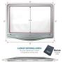 [Rechargeable] 3X Large Ultra Bright LED Page Magnifier with 12 Anti-Glare Dimmable LEDs(Evenly Lit Viewing Area & Relieve Eye Strain)-Ideal for Reading Small Prints & Low Vision Seniors
