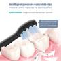 Sonic Electric Toothbrush, Wireless Rechargeable Waterproof Power Smart Timer Four Modes Deep Clean Electric Toothbrush（Black）