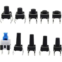 YIXISI 180Pcs Tactile Push Button Switch (6x6mm 7x7mm) 4 Pin Button Switch Assortment Kit for fields of electronic products