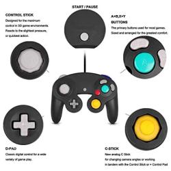 Gamecube Controller, Classic Wired Controller for Wii Nintendo Gamecube (Black-2Pack)