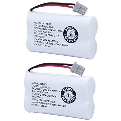 QBLPOWER BT-1007 Rechargeable Cordless Telephone Batteries Compatible with Uniden BT1007 BBTY0651101 BT904 BT-904 BT1015 BBTY0460001 BBTY0700001 Panasonic HHR-P506 HHR-P506A (2 Pack)